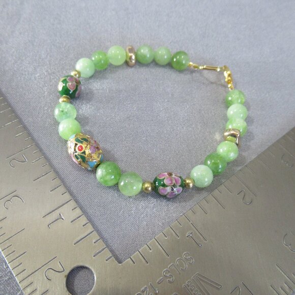 Serpentine Cloisonne Bracelet, Lobster Clasp - Picture 5 of 5